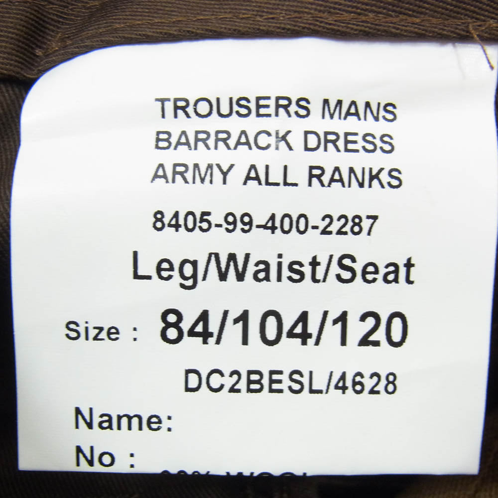 イギリス軍 ALL RANKS BARRACK DRESS トラウザーズ オフィサー パンツ Size:84/104/120 ブラウン系 84/104/120【中古】