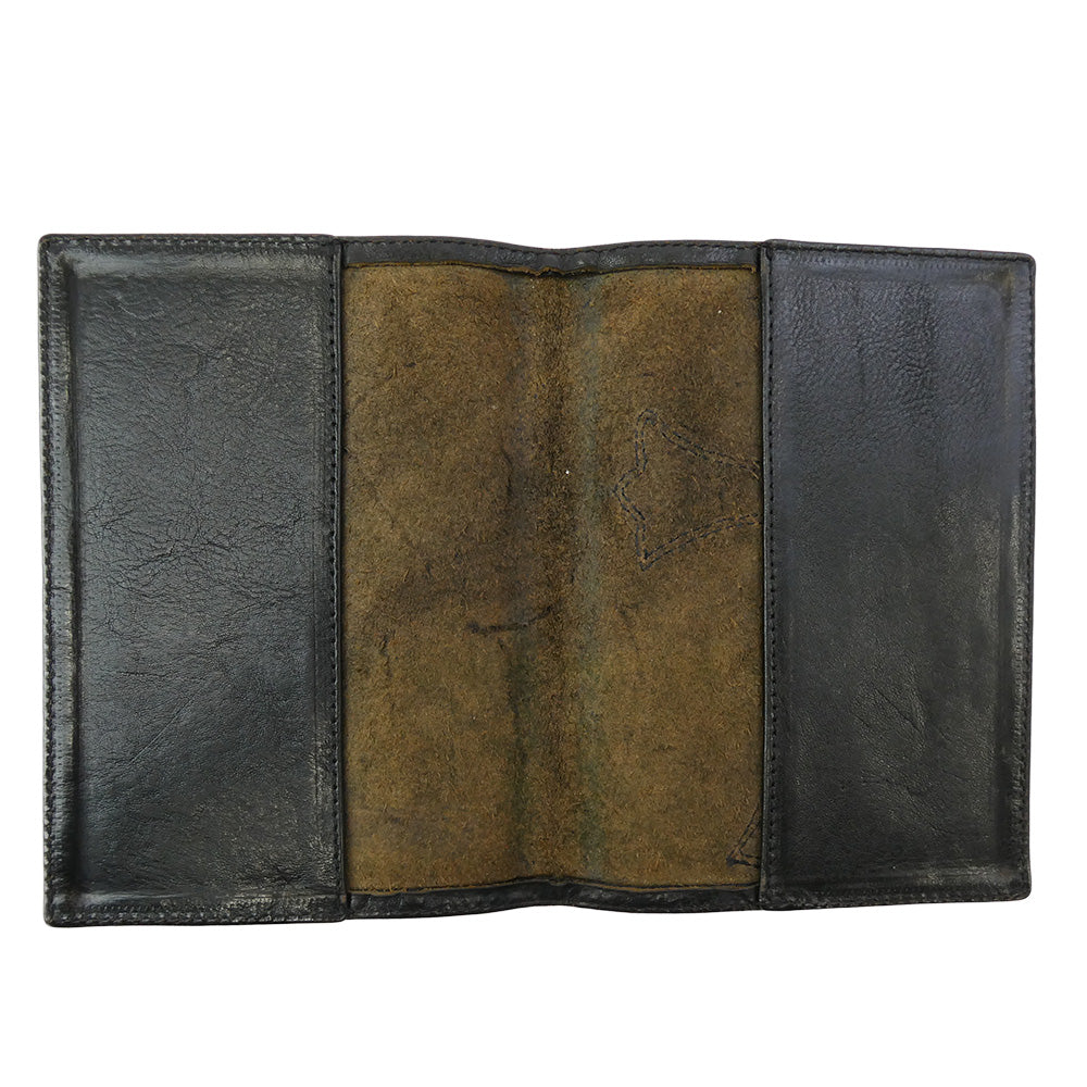 CHROME HEARTS クロムハーツ（原本無） PASSPORT CASE クロスパッチ レザー パスポートケース ブラック系【中古】