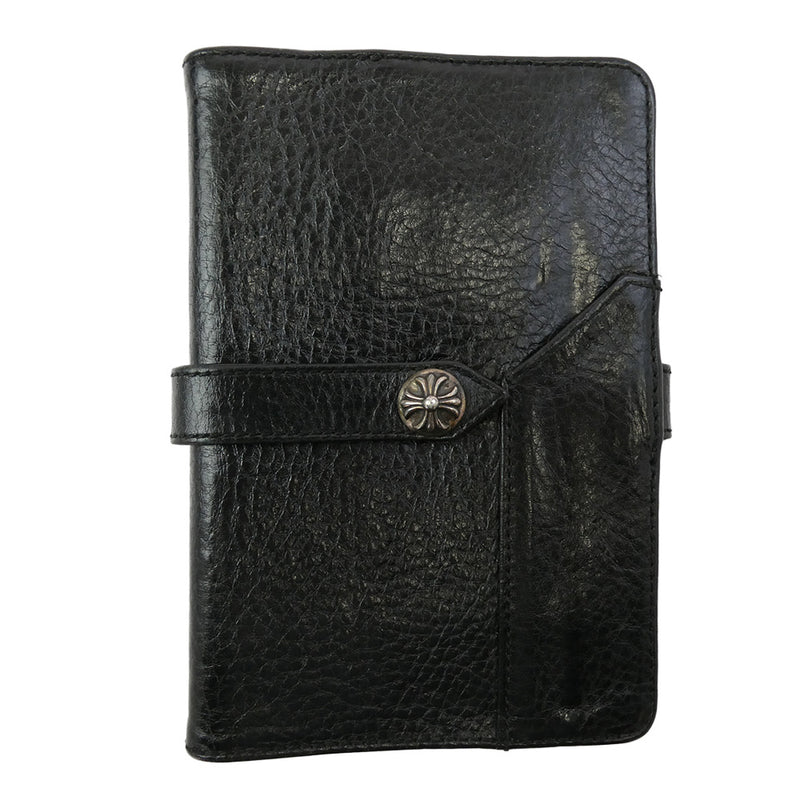 CHROME HEARTS クロムハーツ（原本無） FIELD NOTES COVER クロスボールボタン レザーフィールド ノートカバー ブラック系【中古】