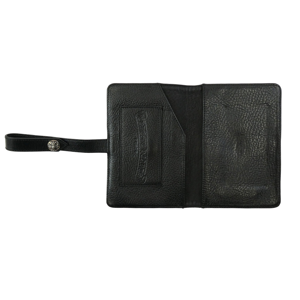 CHROME HEARTS クロムハーツ（原本無） FIELD NOTES COVER クロスボールボタン レザーフィールド ノートカバー ブラック系【中古】