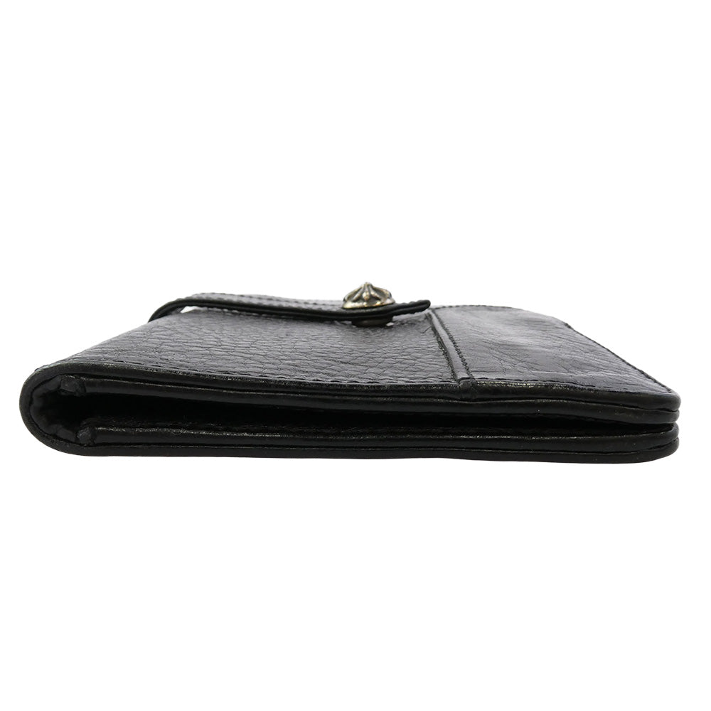 CHROME HEARTS クロムハーツ（原本無） FIELD NOTES COVER クロスボールボタン レザーフィールド ノートカバー ブラック系【中古】