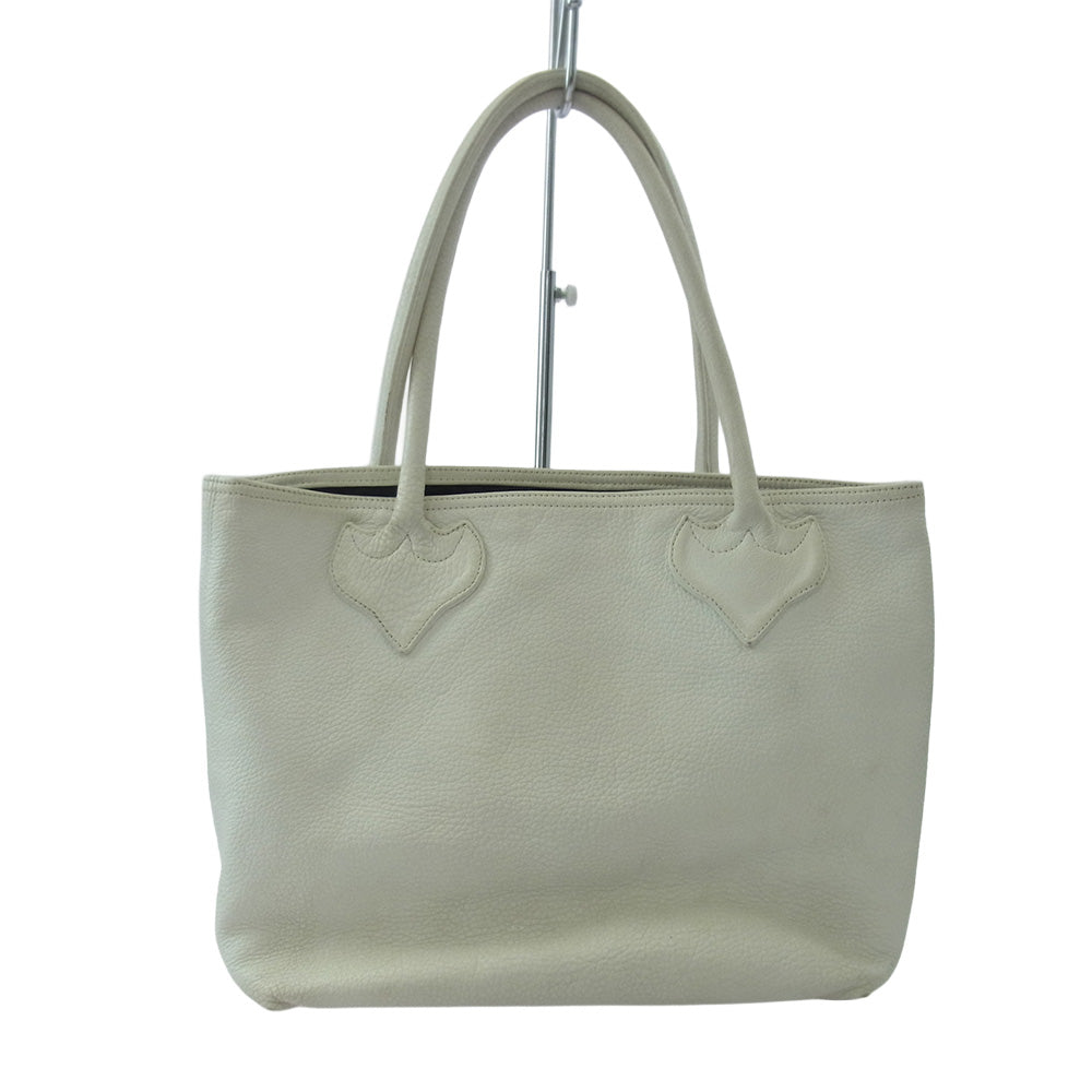 CHROME HEARTS クロムハーツ（原本無） FS TOTE FSトート クロスパッチ レザー トートバッグ ホワイト系【中古】