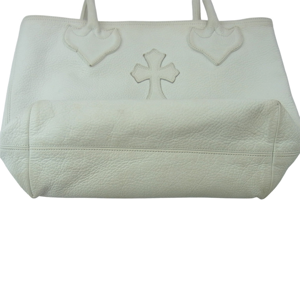 CHROME HEARTS クロムハーツ（原本無） FS TOTE FSトート クロスパッチ レザー トートバッグ ホワイト系【中古】