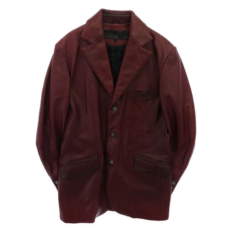 CHROME HEARTS クロムハーツ（原本無） 3B レザー テーラードジャケット ワインレッド系 M【中古】