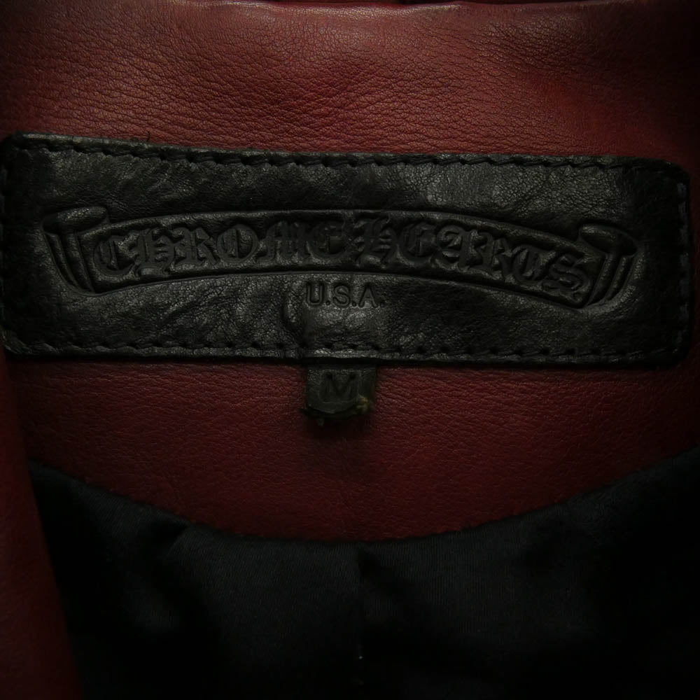 CHROME HEARTS クロムハーツ（原本無） 3B レザー テーラードジャケット ワインレッド系 M【中古】