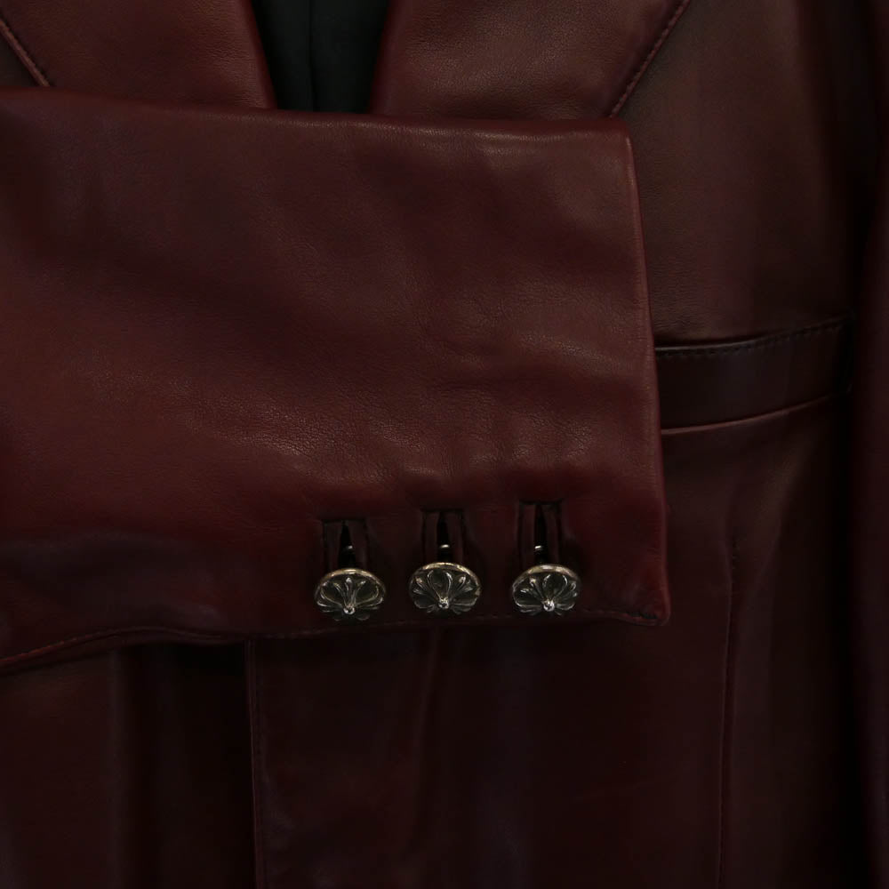 CHROME HEARTS クロムハーツ（原本無） 3B レザー テーラードジャケット ワインレッド系 M【中古】