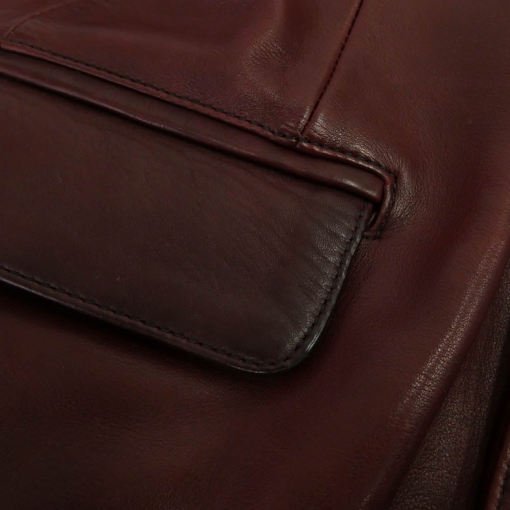 CHROME HEARTS クロムハーツ（原本無） 3B レザー テーラードジャケット ワインレッド系 M【中古】