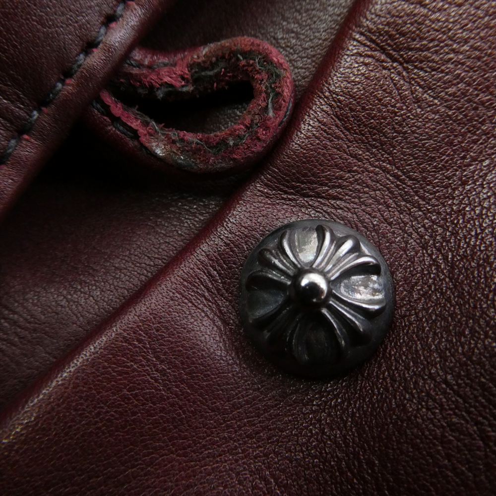 CHROME HEARTS クロムハーツ（原本無） 3B レザー テーラードジャケット ワインレッド系 M【中古】
