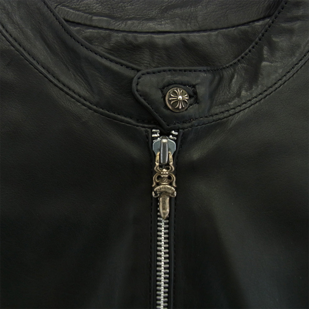 CHROME HEARTS クロムハーツ（原本無） EZ RIDER イージーライダー ダガージップ プルオーバー ライダースジャケット ブラック系 M【中古】
