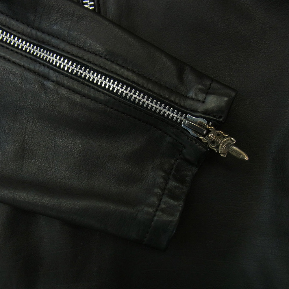 CHROME HEARTS クロムハーツ（原本無） EZ RIDER イージーライダー ダガージップ プルオーバー ライダースジャケット ブラック系 M【中古】