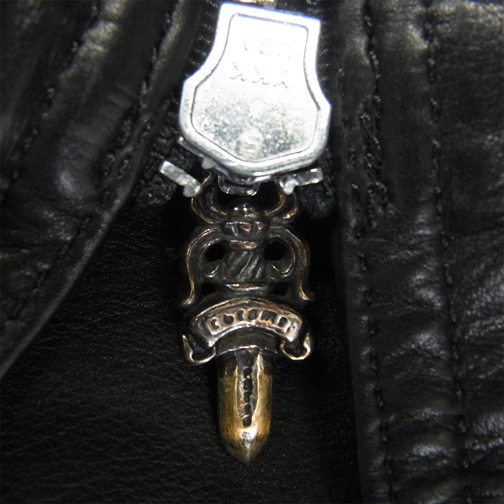 CHROME HEARTS クロムハーツ（原本無） EZ RIDER イージーライダー ダガージップ プルオーバー ライダースジャケット ブラック系 M【中古】