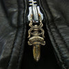 CHROME HEARTS クロムハーツ（原本無） EZ RIDER イージーライダー ダガージップ プルオーバー ライダースジャケット ブラック系 M【中古】