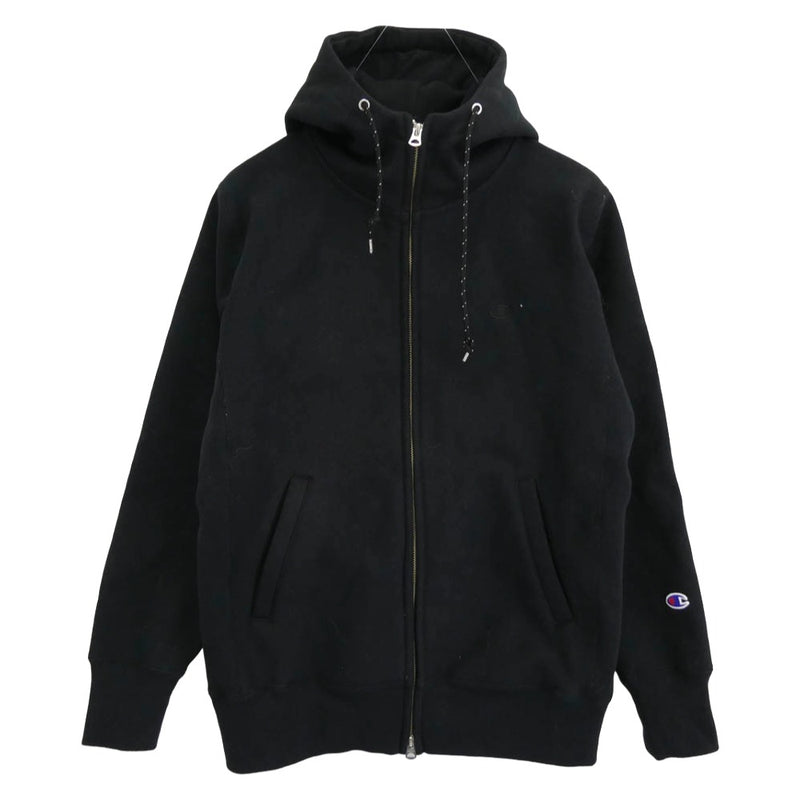 Champion チャンピオン STORMSHELL Hooded Sweatshirt スウェット ジップパーカー ブラック系 L【中古】
