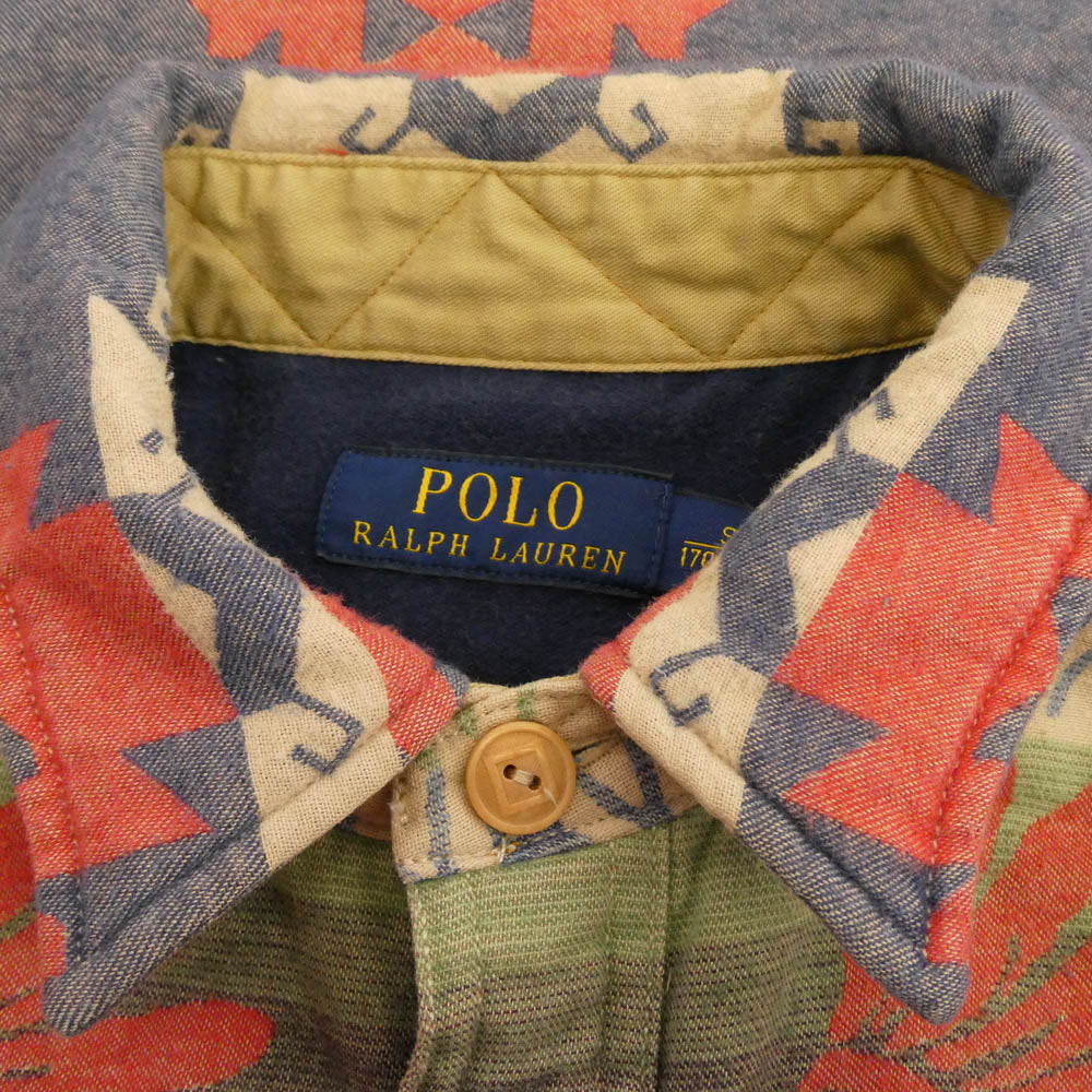 POLO RALPH LAUREN ポロ・ラルフローレン ネイティブ柄 キルティング シャツ ジャケット マルチカラー系 S【中古】 POLO RALPH LAUREN ポロ・ラルフローレン ネイティブ柄 キルティング