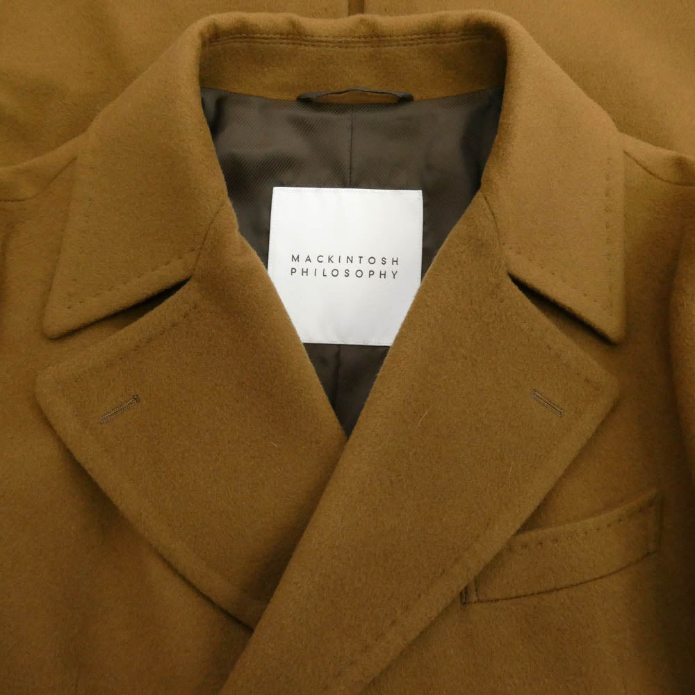 MACKINTOSH PHILOSOPHY マッキントッシュフィロソフィー H1C55-812-57 ダブルチェスター メルトン ウール コート ブラウン系 38【中古】