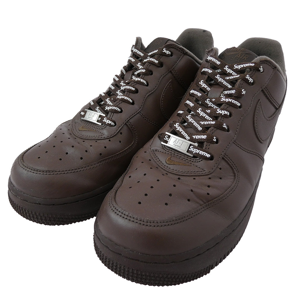 Supreme シュプリーム CU9225-200 × NIKE AIR FORCE 1 LOW BAROQUE BROWN ナイキ エアフォース1 ローカットスニーカー ブラウン系 28.5cm【中古】
