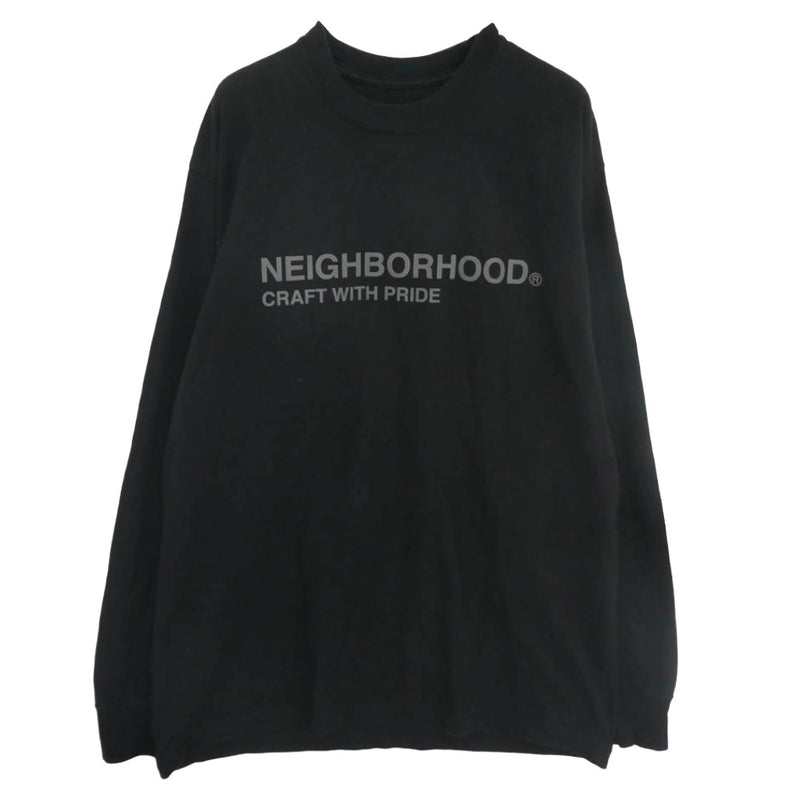 NEIGHBORHOOD ネイバーフッド craft with pride クラフトウィズプライド ロゴ プリント ロングスリーブ 長袖 Tシャツ ブラック系 M【中古】