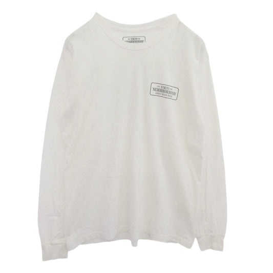 NEIGHBORHOOD ネイバーフッド ボックスロゴ ロングスリーブ カットソー 長袖 Tシャツ ホワイト系 M【中古】