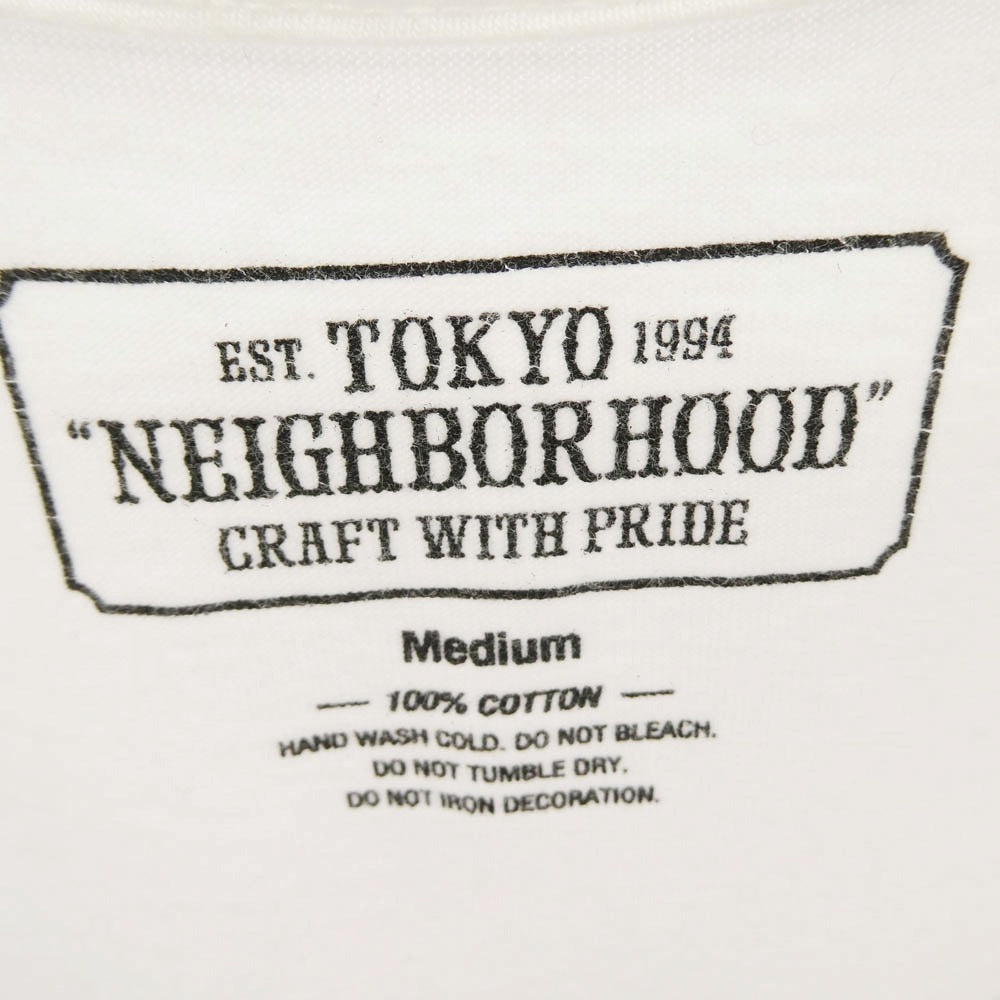 NEIGHBORHOOD ネイバーフッド ボックスロゴ ロングスリーブ カットソー 長袖 Tシャツ ホワイト系 M【中古】