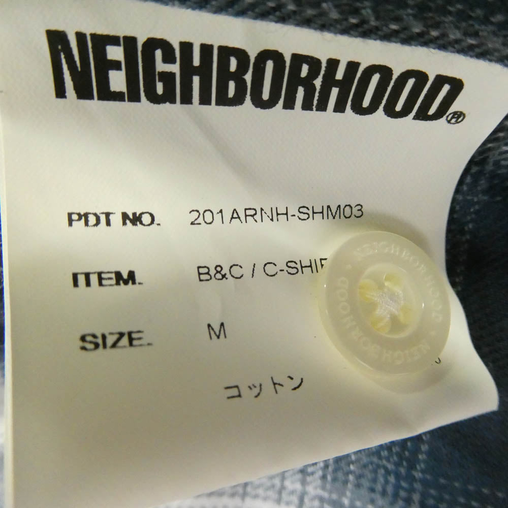 NEIGHBORHOOD ネイバーフッド 20SS 201ARNH-SHM03 B&C/C-SHIRT.LS フランネル 長袖 チェック シャツ グレー系 M【中古】
