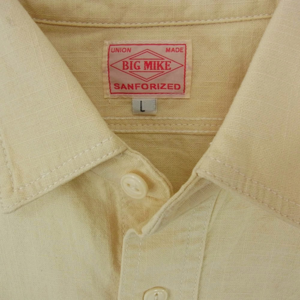 ビッグマイク CHAMBRAY CLASSIC L/S WORK SHIRTS シャンブレー クラシック ワーク シャツ イエロー系 L【新古品】【未使用】【中古】