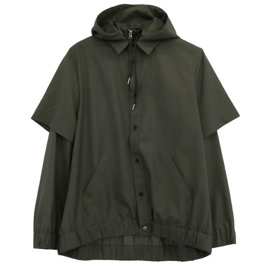 Sacai サカイ 24AW 24-03420M Suiting Hoodie スウィッチング フーデッド シャツ ブルゾン カーキ系 2【中古】