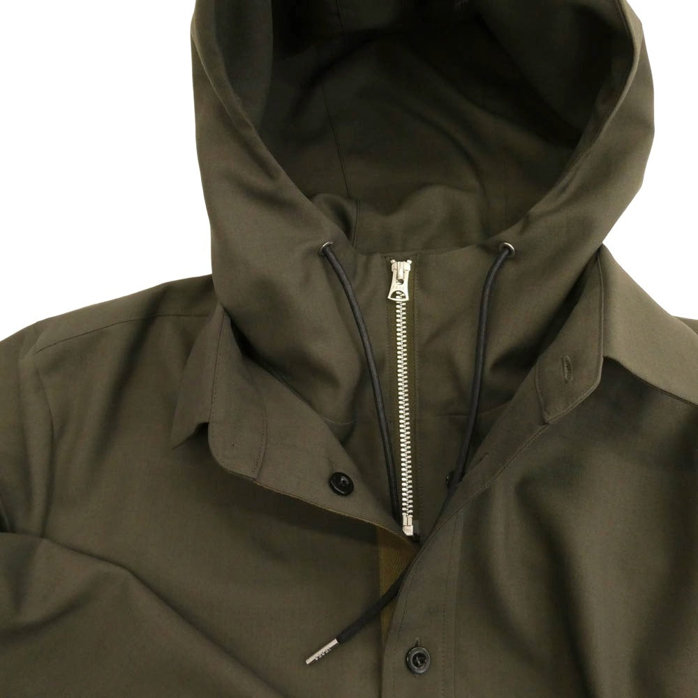 Sacai サカイ 24AW 24-03420M Suiting Hoodie スウィッチング フーデッド シャツ ブルゾン カーキ系 2【中古】