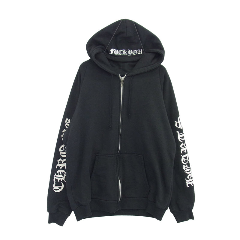 CHROME HEARTS クロムハーツ（原本無） OLD Horseshoe Hoodie オールド ホースシュー ジップ パーカー ブラック系 XL【中古】