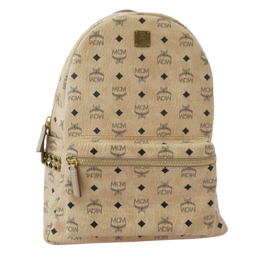 MCM エム・シー・エム サイド スタッズ バッグ パック ベージュ系【中古】