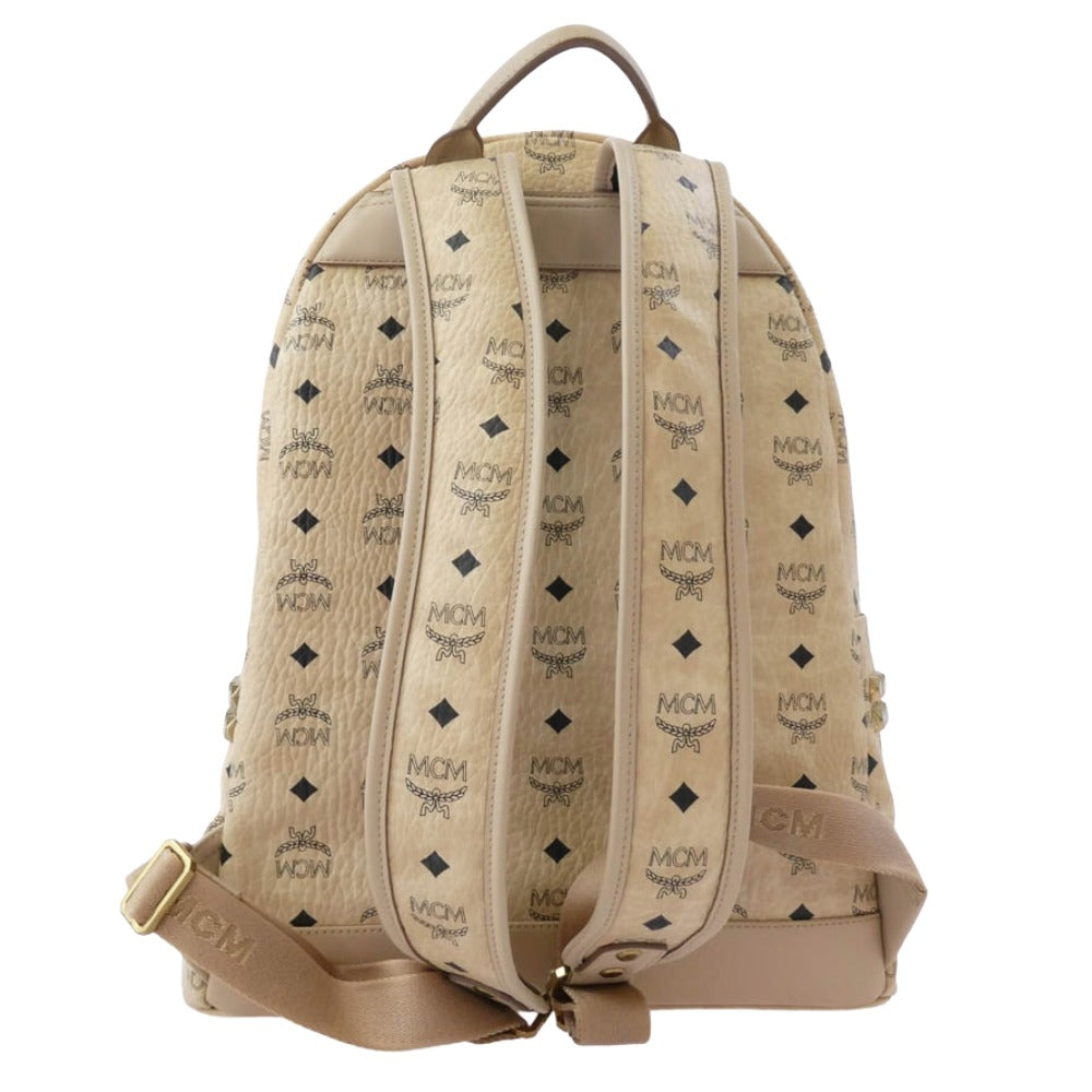 MCM エム・シー・エム サイド スタッズ バッグ パック ベージュ系【中古】