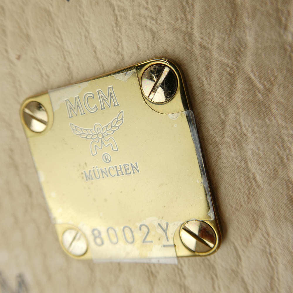 MCM エム・シー・エム サイド スタッズ バッグ パック ベージュ系【中古】