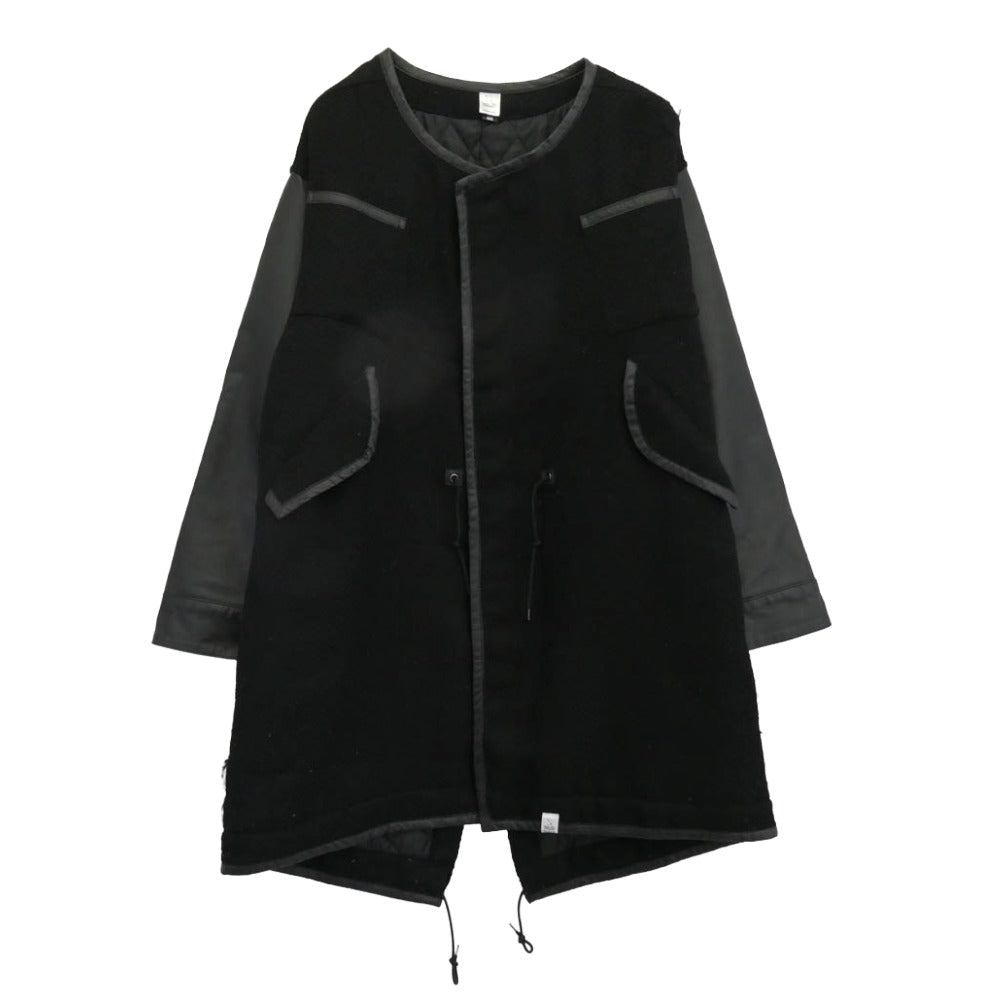 マジックスティック レザー切替 コート ノーカラーコート ブラック系 M【中古】