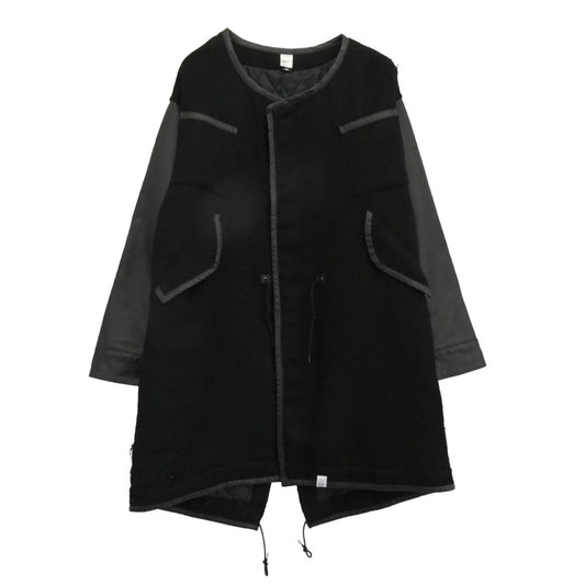 マジックスティック レザー切替 コート ノーカラーコート ブラック系 M【中古】