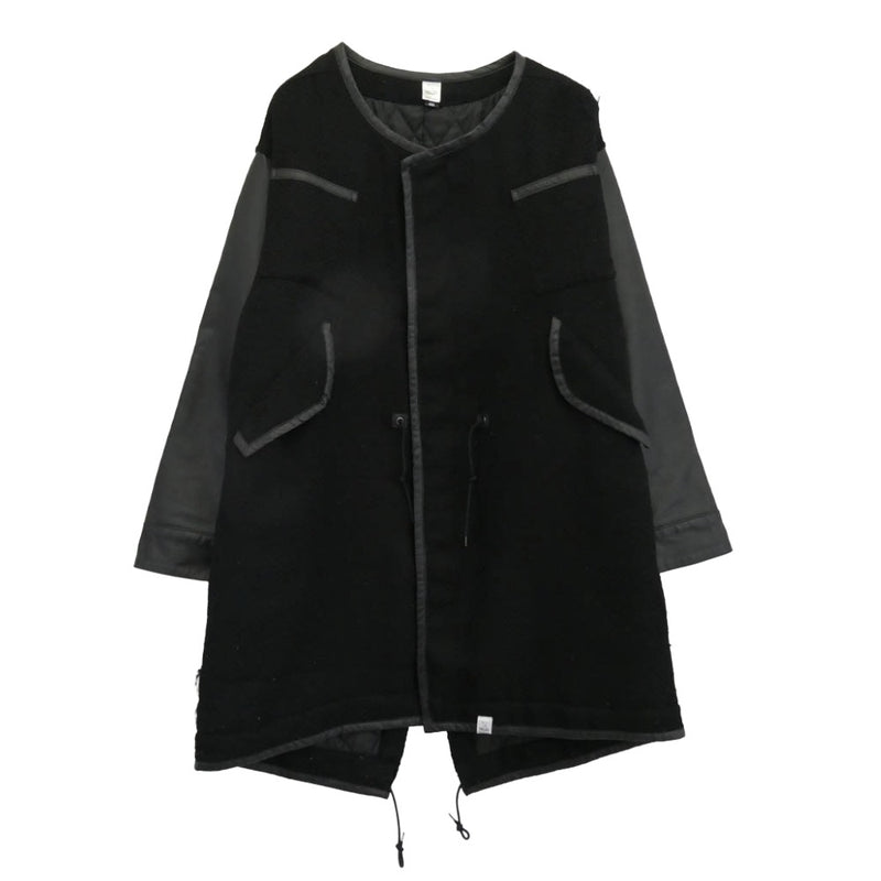 マジックスティック レザー切替 コート ノーカラーコート ブラック系 M【中古】