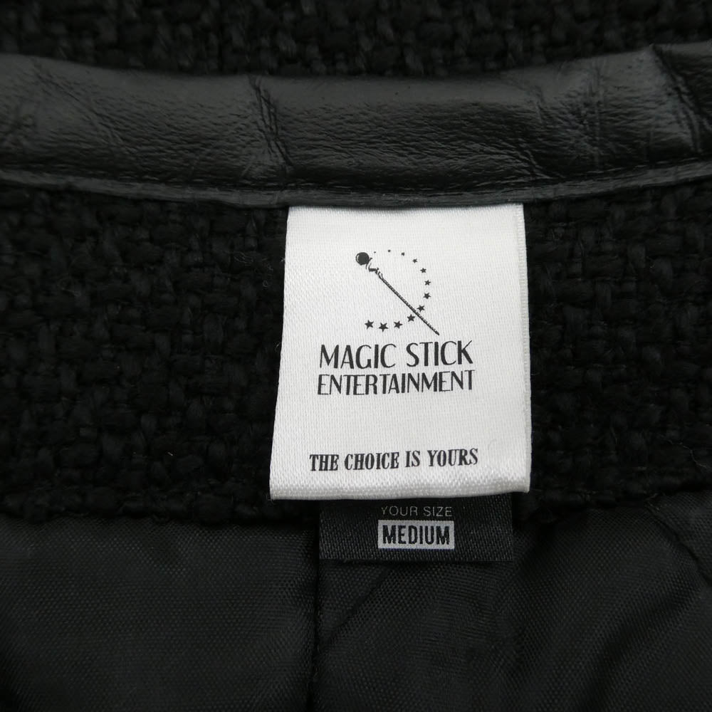 マジックスティック レザー切替 コート ノーカラーコート ブラック系 M【中古】