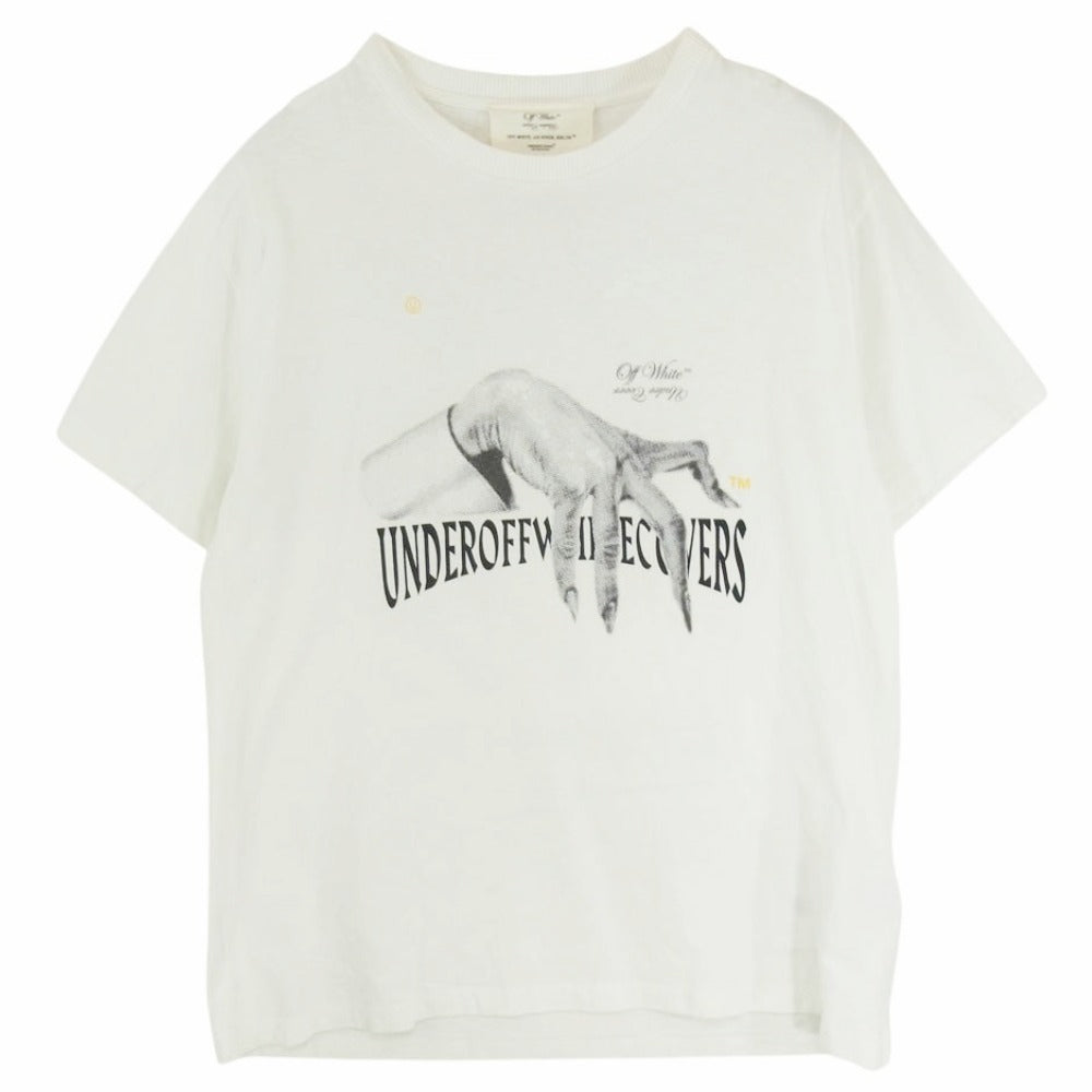 OFF-WHITE オフホワイト 19AW OMAA061G19877011 × UNDERCOVER HAND DART TEE アンダーカバー ハンド バックプリントデザイン クルーネック 半袖 Tシャツ ホワイト系 M【中古】