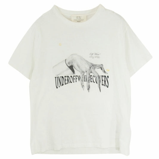 OFF-WHITE オフホワイト 19AW OMAA061G19877011 × UNDERCOVER HAND DART TEE アンダーカバー ハンド バックプリントデザイン クルーネック 半袖 Tシャツ ホワイト系 M【中古】
