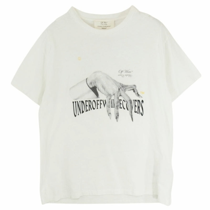OFF-WHITE オフホワイト 19AW OMAA061G19877011 × UNDERCOVER HAND DART TEE アンダーカバー ハンド バックプリントデザイン クルーネック 半袖 Tシャツ ホワイト系 M【中古】