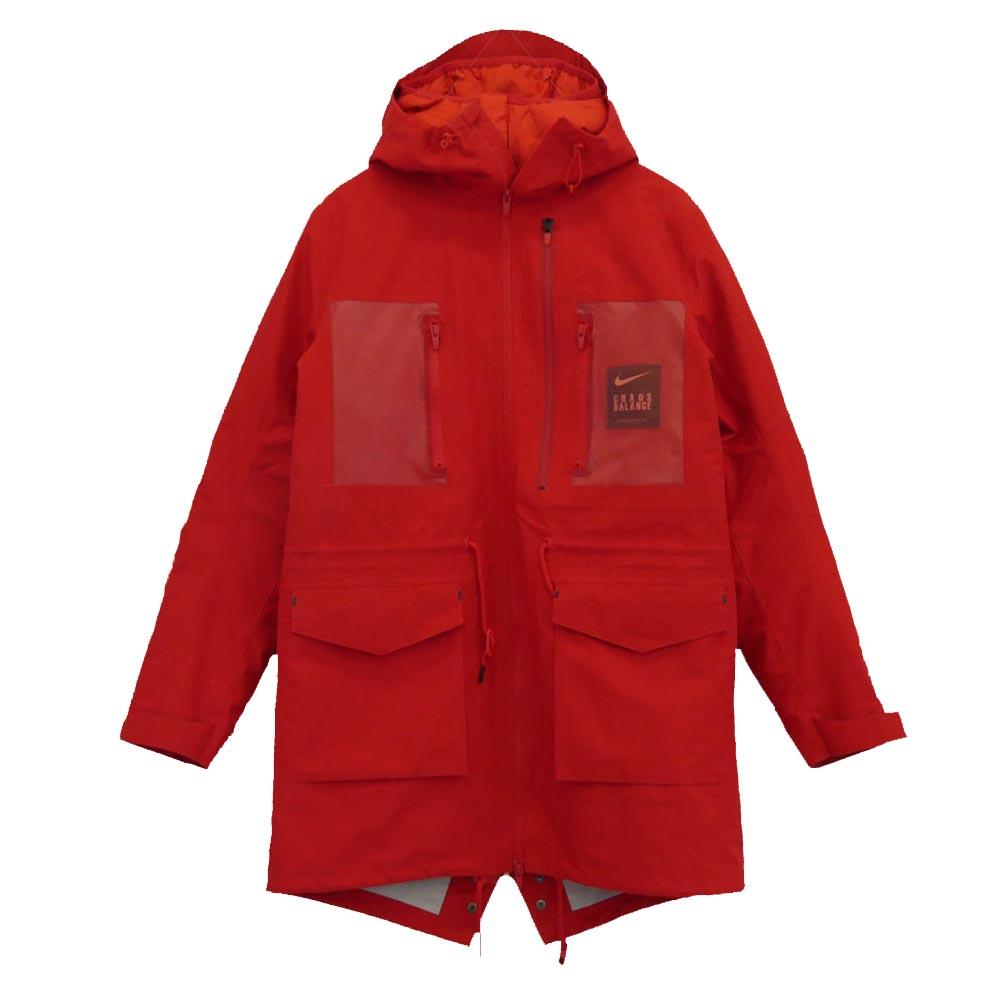 NIKE ナイキ 19AW CD7523-611 × UNDERCOVER NRG TC 3L FISHTAIL PARKA 3レイヤー バックロゴプリント フィッシュテール パーカー コート ライナー脱着可能 レッド系 M【中古】