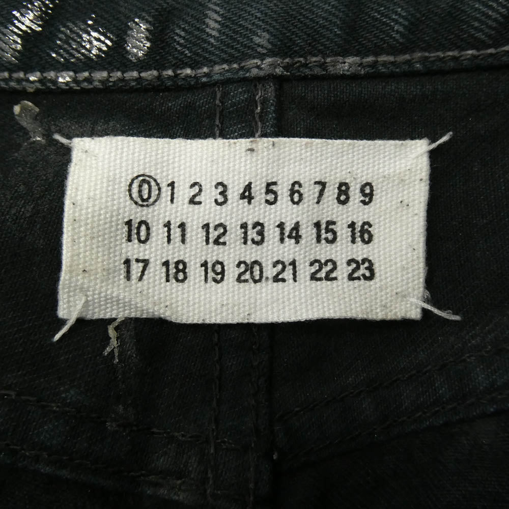 MAISON MARTIN MARGIELA メゾンマルタンマルジェラ 600P462086 フランス製 アーカイブ ここのえタグ 10ライン シルバー ペイント コーティング デニム パンツ シルバー系 S【中古】