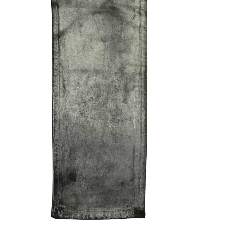 MAISON MARTIN MARGIELA メゾンマルタンマルジェラ 600P462086 フランス製 アーカイブ ここのえタグ 10ライン シルバー ペイント コーティング デニム パンツ シルバー系 S【中古】