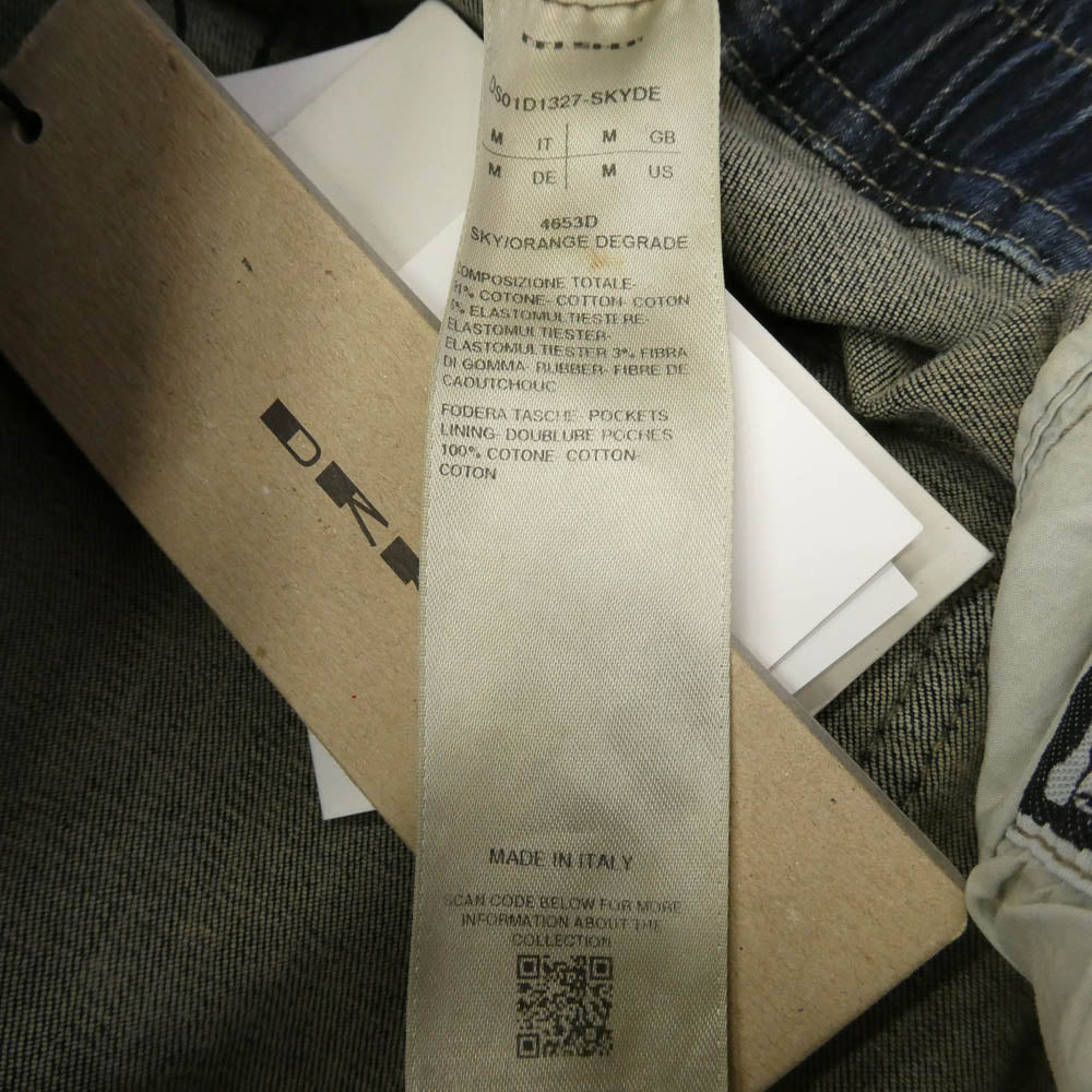 Rick Owens リックオウエンス 24SS DS01D1327-SKYDE DRKSHDW ダークシャドウ GETH BELAS ゲスベラワイド ドローコード ジーンズ デニムパンツ インディゴブルー系 オレンジ系 M【美品】【中古】