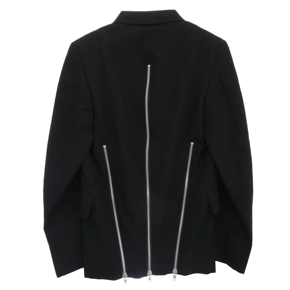 COMME des GARCONS HOMME PLUS コムデギャルソンオムプリュス 23SS PK-J017 バック 3 ジップ デザイン テーラード ジャケット ブラック系 XS【中古】