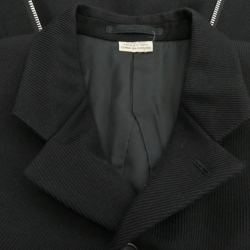 COMME des GARCONS HOMME PLUS コムデギャルソンオムプリュス 23SS PK-J017 バック 3 ジップ デザイン テーラード ジャケット ブラック系 XS【中古】