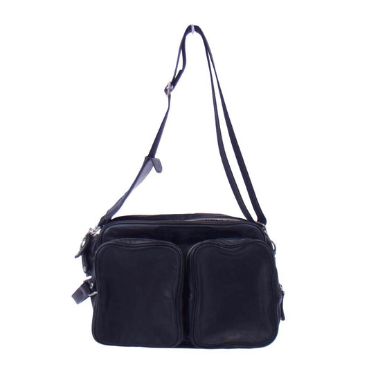 ジ・ウォームスクラフツ マニュファクチャー レザー クロスボディーバッグ ショルダーバッグ ブラック系【中古】