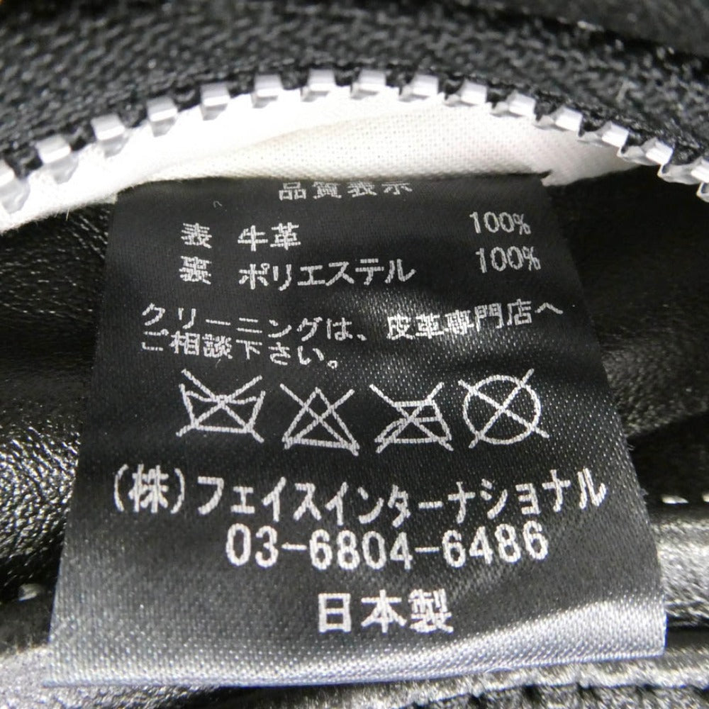 トリプルシックス LJM-1TF 赤タータン裏地 サイドベルト ステアハイド タイトフィット ライダースジャケット ブラック系 38【中古】