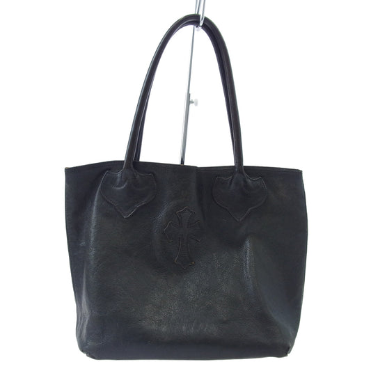 CHROME HEARTS クロムハーツ（原本無） OLD FS TOTE オールド FSトート レザー クロスパッチ トートバッグ ブラック系【中古】