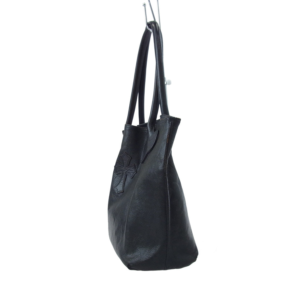 CHROME HEARTS クロムハーツ（原本無） OLD FS TOTE オールド FSトート レザー クロスパッチ トートバッグ ブラック系【中古】