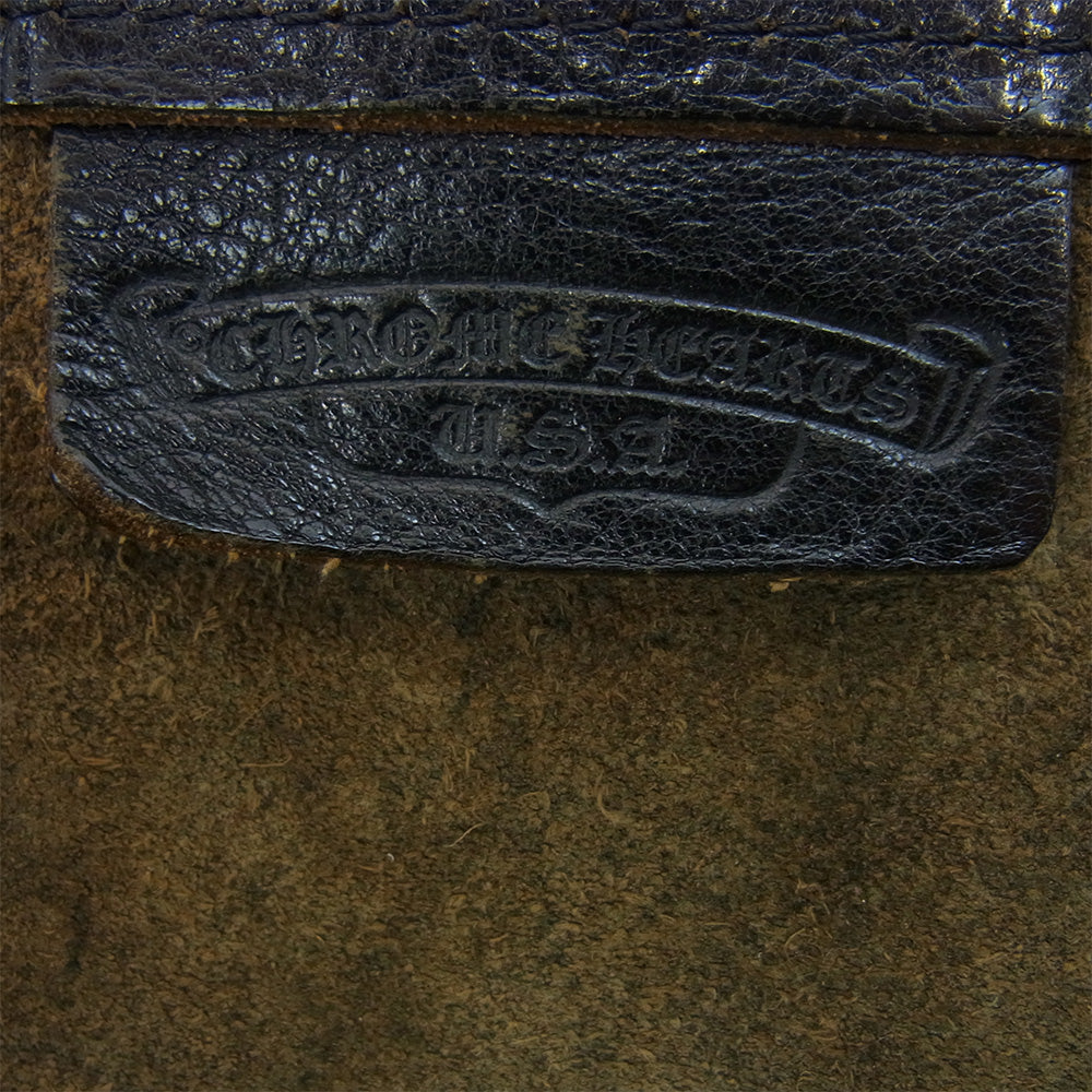 CHROME HEARTS クロムハーツ（原本無） OLD FS TOTE オールド FSトート レザー クロスパッチ トートバッグ ブラック系【中古】