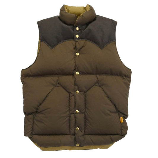 STANDARD CALIFORNIA スタンダードカリフォルニア 25AW 290-252-22 Rocky Mountain Featherbed ロッキーマウンテンフェザーベッド SD DOWN VEST レザーヨーク切替 ダウンベスト ブラウン系 40【中古】